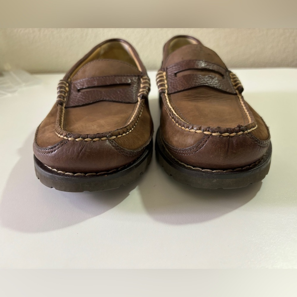 L.L. Bean Allagash Leather Penny Loafers in Bean Boot Brown/Suede 7.5 - Picture 5 of 9